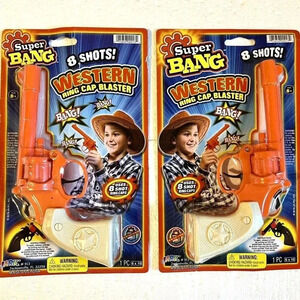 NEW 2x Wild West Western Sheriff Costume Toy Cap Gun Blaster